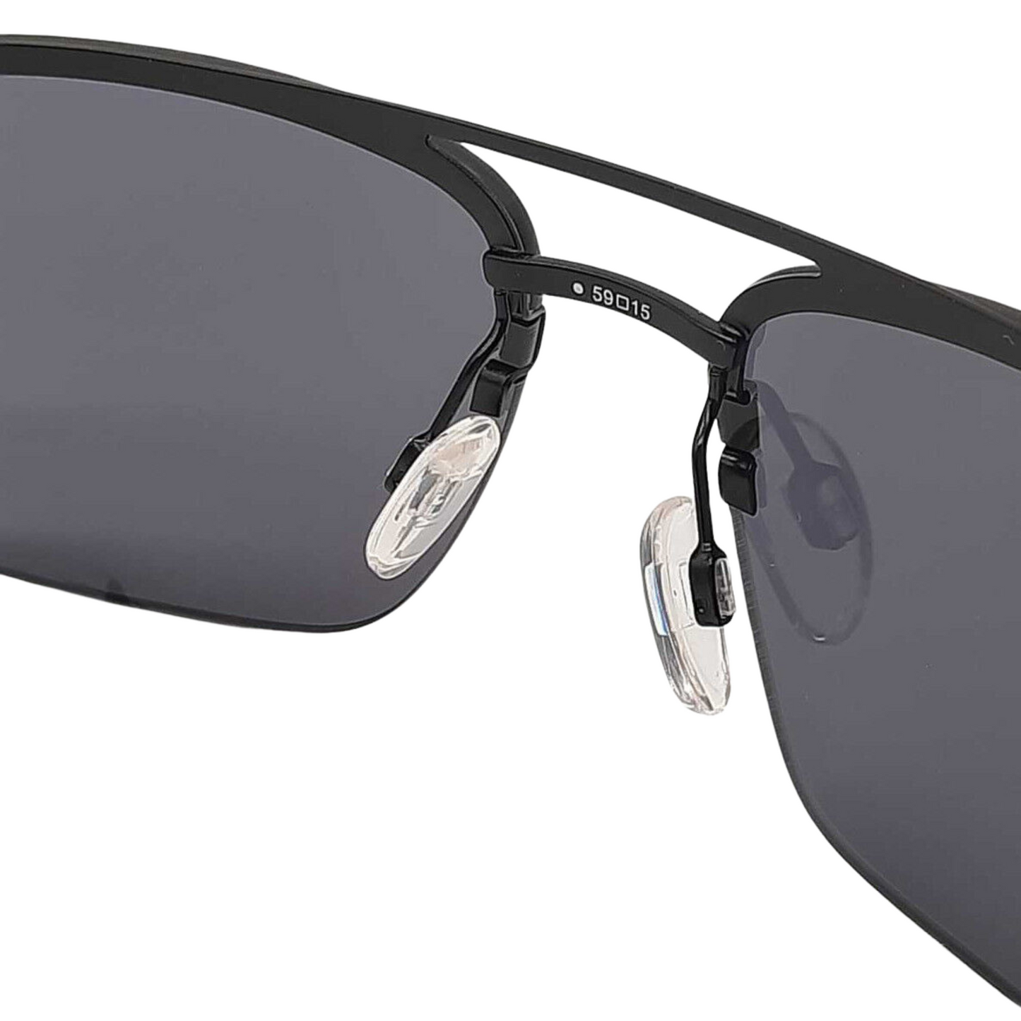 JIL SANDER Sonnenbrille Unisex – Modell J1005-A-5915-140-V283 Halbrand-Design in Schwarz mit verlaufsgetönten Gläsern