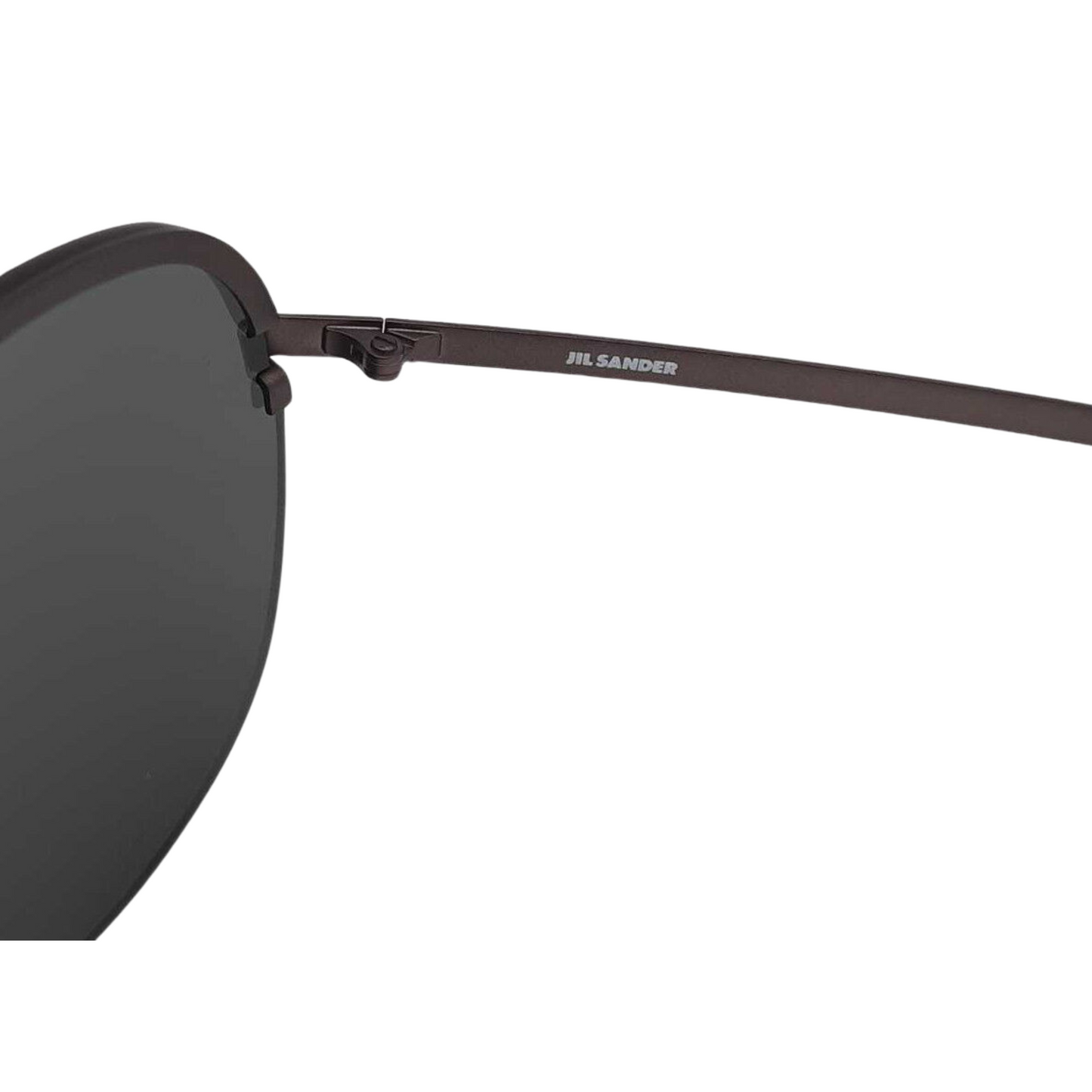 JIL SANDER Piloten-Sonnenbrille Unisex – Modell J1004-C-6211-135-V285 Schwarz Halbrand-Rahmen & Getönte Gläser