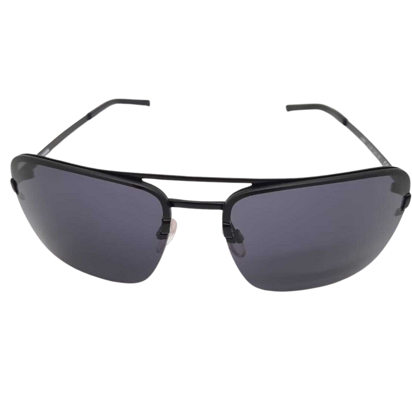 JIL SANDER Sonnenbrille Unisex – Modell J1005-A-5915-140-V283 Halbrand-Design in Schwarz mit verlaufsgetönten Gläsern