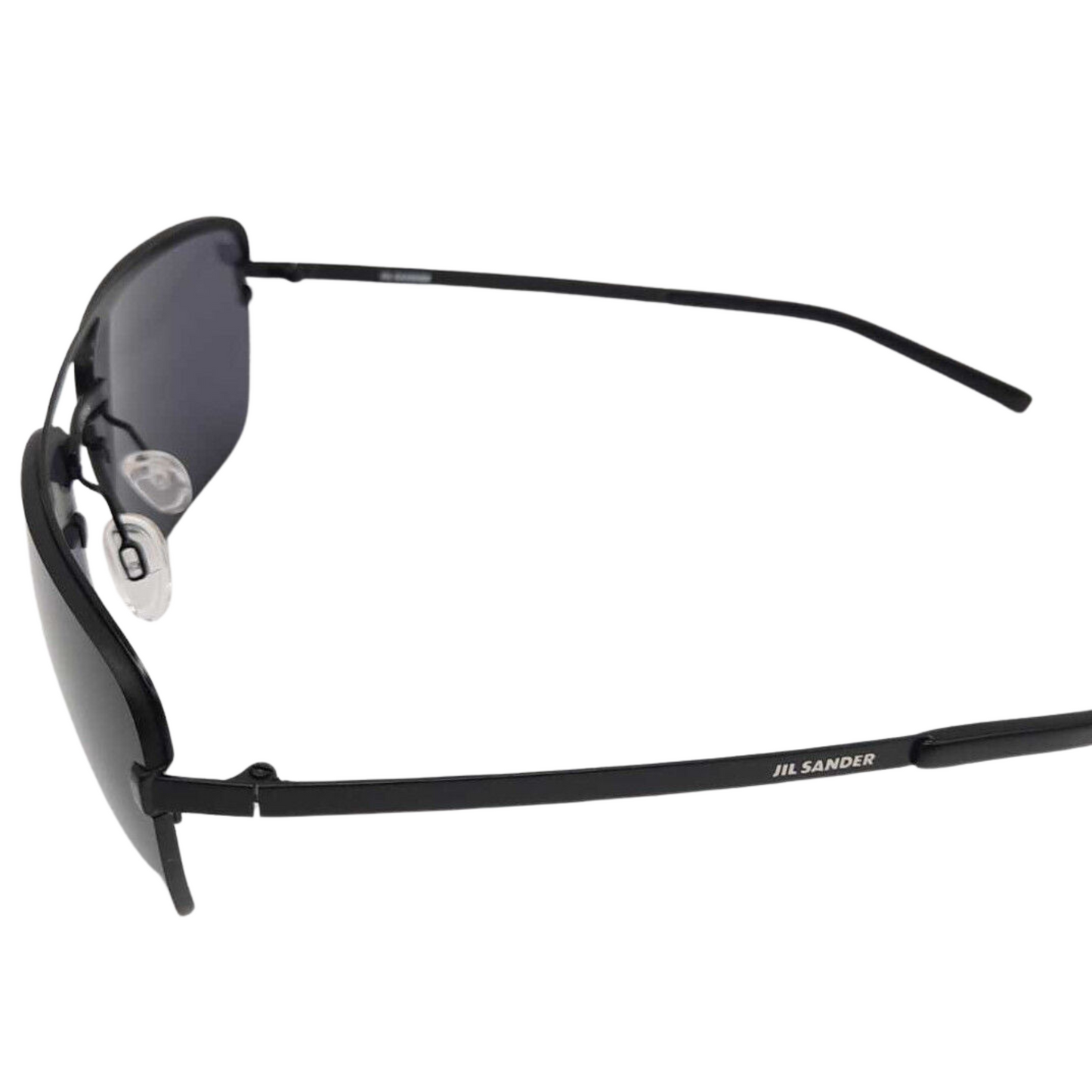 JIL SANDER Sonnenbrille Unisex – Modell J1005-A-5915-140-V283 Halbrand-Design in Schwarz mit verlaufsgetönten Gläsern