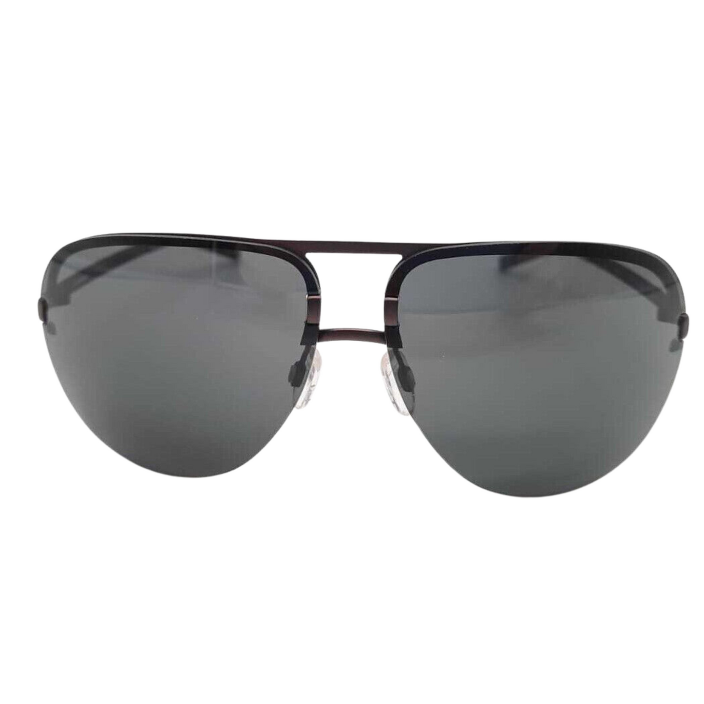 JIL SANDER Piloten-Sonnenbrille Unisex – Modell J1004-C-6211-135-V285 Schwarz Halbrand-Rahmen & Getönte Gläser