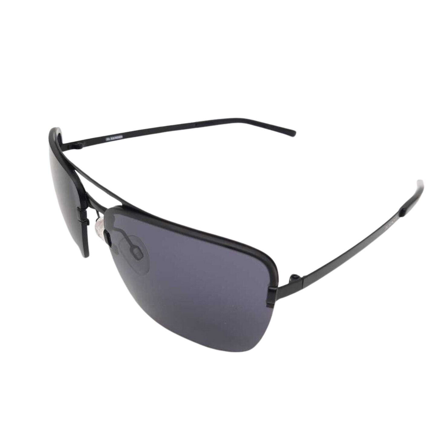 JIL SANDER Sonnenbrille Unisex – Modell J1005-A-5915-140-V283 Halbrand-Design in Schwarz mit verlaufsgetönten Gläsern