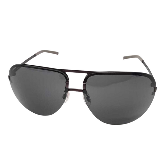 JIL SANDER Piloten-Sonnenbrille Unisex – Modell J1004-C-6211-135-V285 Schwarz Halbrand-Rahmen & Getönte Gläser